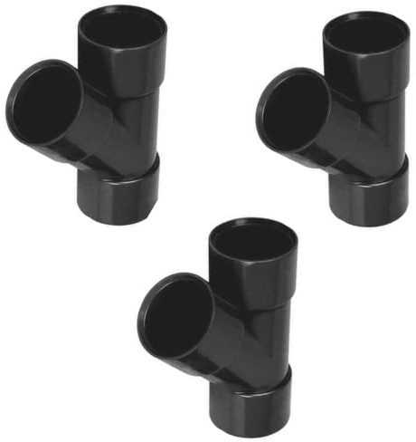 PVC Y-Branch Pipe Fitting, 32mm, Black, 135-Degree Waste Solvent Weld, Set of 3
