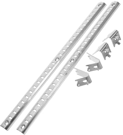 jojofuny Adjustable Refrigerator Shelf Support Bar Stainless Steel Divider with Anti-slip Clips Heavy Duty Shelf Strip for Secure Fridge and Freezer Storage Easy Installation Enhanced Load