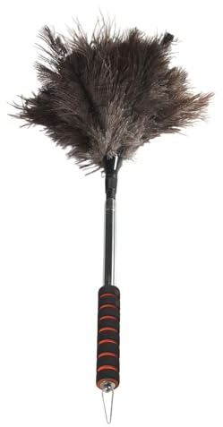 Plumeau antistatique naturel à plumes télescopiques pour nettoyage sur étagères, appareils électroniques, outils de dépoussiérage à plumes