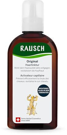 RAUSCH Original hårinktur 200 ml – tinktur vid håravfall – vegansk och silikonfri, tillverkad i Schweiz med kardborrerot extrakt och eteriska oljor
