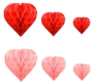 12 Uds. De papel tisú de corazón for el Día de San Valentín, Bola de panal, decoración de amor, colgante for San Valentín, decoración for fiesta de compromiso y boda