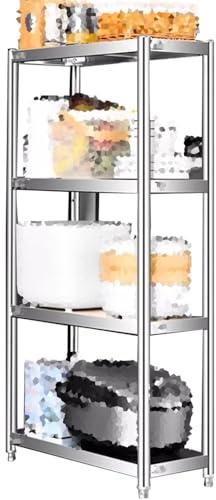 Mensola regolabile in acciaio inox 304, bordi sottili, ideale per cucina e ristorante, tavolo da lavoro, frigorifero, laterale, 30 x 20 x 80 cm