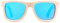 Bonizetti Herren Sonnenbrille Bambus Weiß Glasfarbe blau MIAMI - 143mm Männer, Sunglasses, Sommer Accessoires, Naturmaterialien