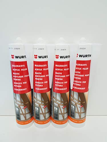 LHH Caulk - Acryl Dichtstoff, Weiß, Wasserfest, 4 Kartuschen à 310 ml