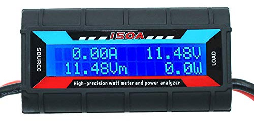 150A Watt Meter Power Analyzer High Precision RC with Digital LCD Screen for Voltage (V) Current (A) Power (W) Charge(Ah) and Energy (Wh) Measurement