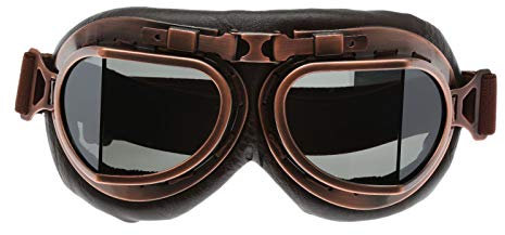 DRELD Vintage Motorcycle Goggles, Aviator Goggles Helmet Sunglasses Old Fashioned Flying Pilot Eyewear for Cruiser, Scooter, Motocross Racer Sports