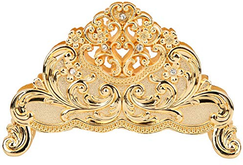 Servietten halter, Europa Stil Tisch Tissue Holder Servietten ständer Metall Kunsthandwerk Dekoration Hotel Restaurant Desktop Cafe Ornamente serviettenhalter(Gold)