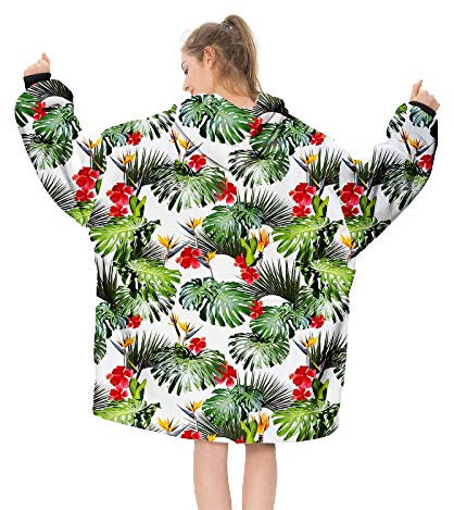 YLXD Hoodie Sweatshirt Decke Mode Einheitsgröße Tragbare Decke Warme Gemütliche Plüsch TV Decke mit Ärmeln und Tasche für Erwachsene Männer Frauen