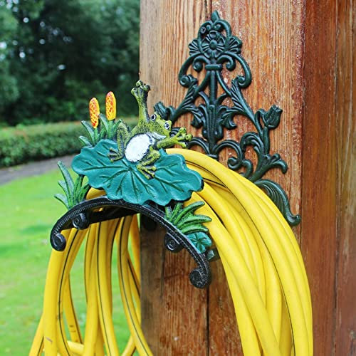 Soporte de manguera de agua de jardín de hierro forjado, decoración de pared para jardín de casa, soporte de manguera de agua de rana