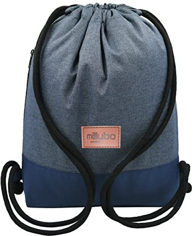 millybo SACCO Beutel Turnbeutel Sportbeutel Gymbag Rucksack Beuteltasche Backpack (270.004 blau)