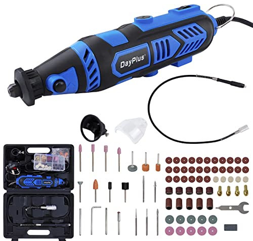Utensile rotante multifunzione con 80 accessori, 6 regolazione variabile, 10000 – 32000 giri min, smerigliatrice elettrica, set di utensili rotativi per incisione fai da te, levigatura, lucidatura,