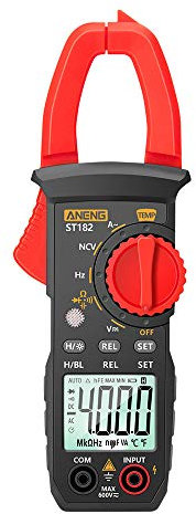 ST182 pro 4000 Counts Digital AC Current Clamp Meter 400A Automatic Range Multimeter with Backlight Voltage Meter Clamp Gauge NCV Test Clamp Ammeter Universal Meter Tester Measuring Temperature