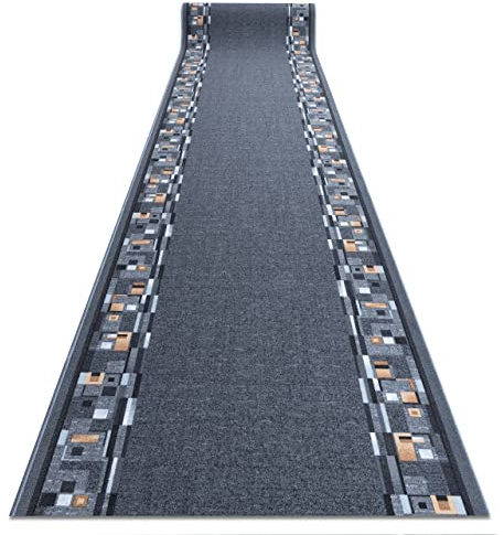 rugsx Tapis de Couloir Bombay - Antidérapant, Moderne et Durable, idéal pour la Cuisine, Le Hall et Le Couloir, Gris 80x300 cm