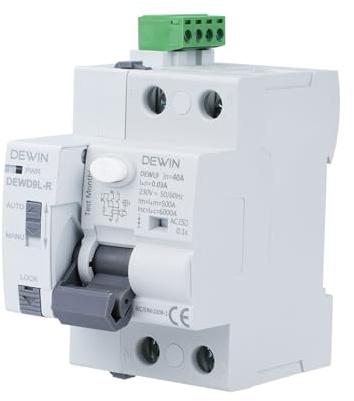 Jadeshay Interruttore Automatico Intelligente Interruttore Smart Salvavita con Riarmo Automatico GRD9L-R RCCB 2P AC 220V 40A 30mA Interruttore Differenziale Smart Breaker