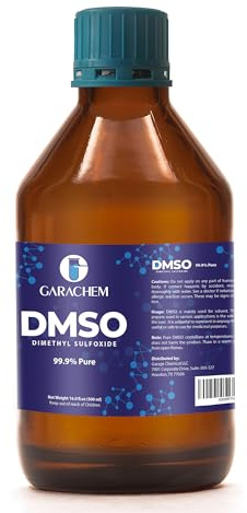 GARCHEM Reines DMSO in einer Glasflasche, reines flüssiges Dimethylsulfoxid, 480 ml, nicht verdünnt, geruchsarm
