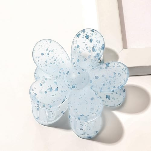 Wambere 1 Stück Damen Blumen Haarklammern,Blumenhaarnadel Haarspangen rutschfeste Kunststoff Haar Krallen Haarklammern Haarschmuck Haar Accessoires für Frauen Mädchen für Tägliches Tragen,Blau C