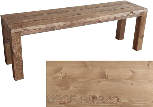TOTAL WOOD 2012 Gartenbank Sitzbank Holzbank parkbank terrassenmobel für Innen und Außen geeignet Nach Maß verfügbar (Classic imp) (HELLES WALNUSS, 120X38.5X50)