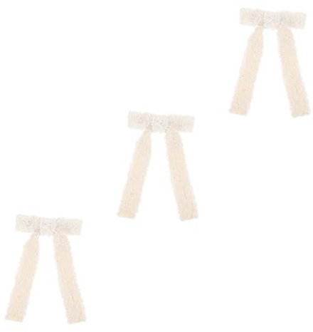 FRCOLOR 3stücke Kreative Perlen-haarspange Mit Großem Bogen Elegante Haaraccessoires Für Damen Für Hochzeiten Und Alltag Handgefertigt Stilvollem Schützt Das Haar Und Sorgt Für