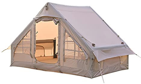 Aufblasbares Campingzelt für den Außenbereich mit Pumpe, Glamping-Zelte für 3–4 Personen, einfacher Aufbau, wasserdichtes und winddichtes 4-Jahreszeiten-Haus zum Angeln, Camping und Wandern, Oxfo