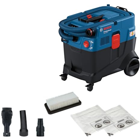 Bosch Professional Universaldammsugare Gas 400 A, 1 200 W, Automatisk Filterrengöring, Afc, Inkl. Huvudfilter, Slang, Elverktygsadapter, Böjt Rör, 2 St. Sopsäckar