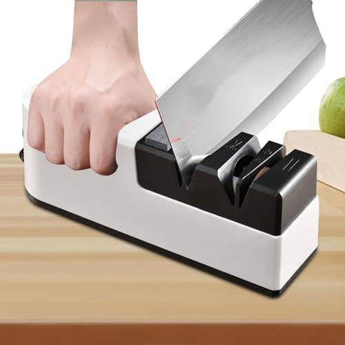Nbbwwu Affûteur électrique pour les couteaux, coupe automatique et aiguiseur de ciseaux, système de précision en 4 étapes – Gadget de cuisine multifonction rechargeable par USB pour affûtage