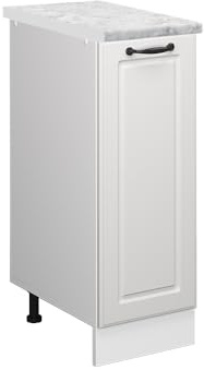 Vicco Apothekerschrank R-Line, Weiß Landhaus, 30 cm | MDF-Front · AP Marmor inkl. · Höhenverstellbare Füße · Metallgriffe · ✓ Frei kombinierbar