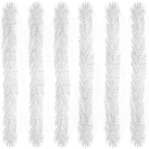 LACGO Boa en plumes duveteuses pour femme, déguisement pour fille, déguisement de danse, 6-Blanc, Pack of 6 Feather Boas