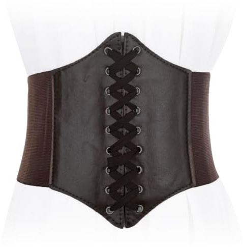 ZKGYUS Cinturones Ancho para Mujer Cintura Elástica Ancha Correa de Piel con Cordones Corsé Cinturón Retro Cinch