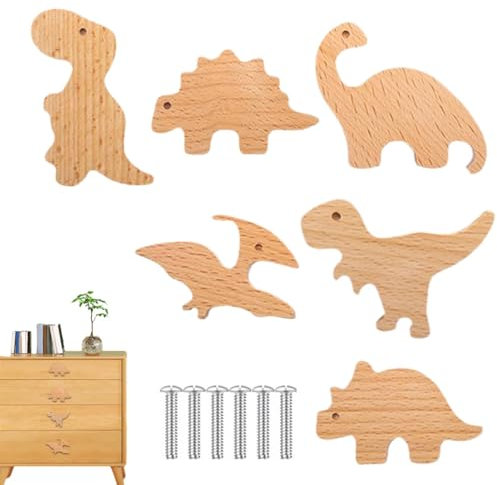 Bvizyelck 6 Stück Tier Schrankknöpfe Tier Schubladengriff Möbelknöpfe Dekorative Holzknöpfe Mit Schrauben Kommodenknöpfe Mit Schrauben Knauf Für Schrank, Kommode, Wohnzimmer