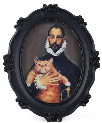 SIKOO Ovaler Bilderrahmen, Blumenmotiv, 12,7 x 17,8 cm,