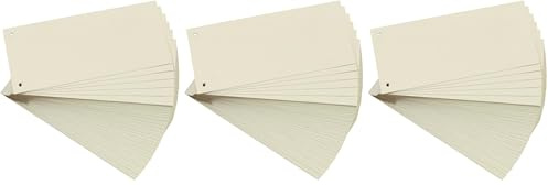 Herlitz Trennstreifen, 100-er Packung, Chamois (Packung mit 3), DIN A4, Manilakarton, Zweilochung, Blauer Engel, für das Büro