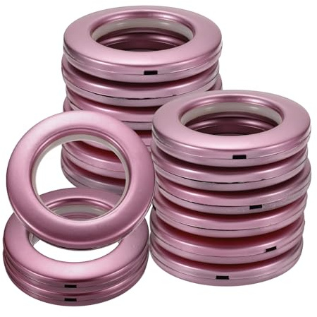 QUARKZMAN 16pz Occhielli per Tende, 1-5/7 (42 mm) ID Anelli per Tende Finestre in Tessuto Anelli Scorrevoli a Basso Rumore per Bastoni per Tende Romane, Sabbia Viola