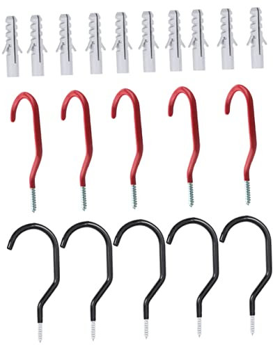 DOITOOL 10sets Garage Storage Hook Set Ceiling Storage Hangers Wall Bike Hooks Shed Garage Bike Holder for Home