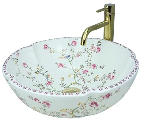 GTM Designs Aufsatzwaschbecken Glanz - Modern Waschbecken ohne Hahnloch - Elegant Aufsatzwaschbecken Oval für Badezimmer und Gäste WC - nur Bad Waschbecken - Modell 7