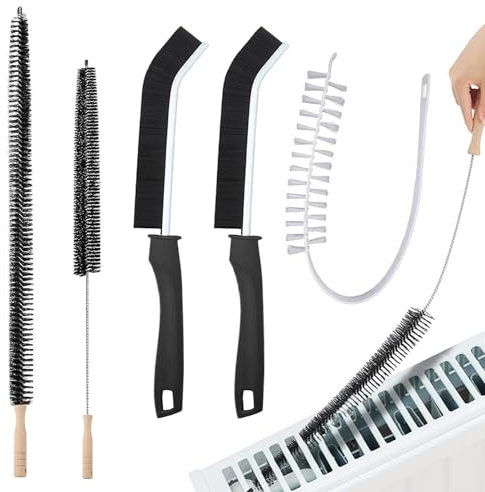 5pcs Radiator Cleaner Brush, Crevice Cleaning Brush,Window Cleaning Brushes, Radiator Brushes For Cleaning, Radiator Brush, Bathroom Cleaning Brush, Easy Cleaning of Home and Office