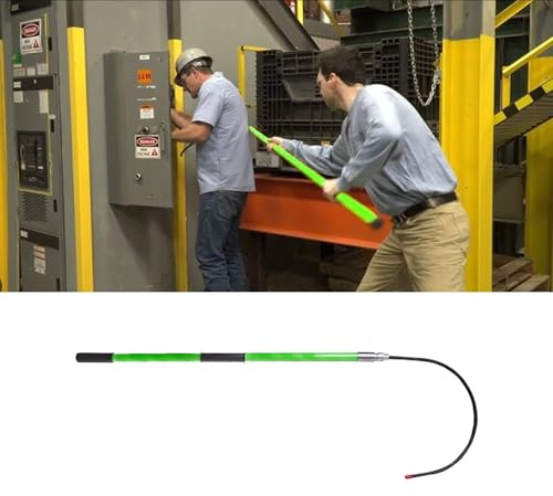 UrbanUp Rescue Pole with Body Hook for Fire Electrician, Fiberglass Lifeguard Rod Kit for 10kv 35kv 110kv 220kv, Splicing Electrical Safety Rescue Hook(Green,1m/3.3ft)