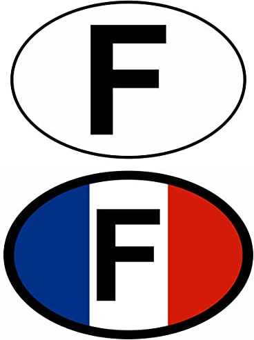 Daged Frankreich Aufkleber Auto Auslandskennzeichen 2 Stück Sticker - Länderkennung Urlaub AKZ