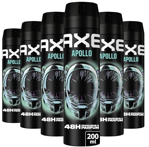 AXE - Déodorant Homme Spray - Apollo - 48h non-stop frais - Parfum sauge et bois de cèdre - lot 6x200ml