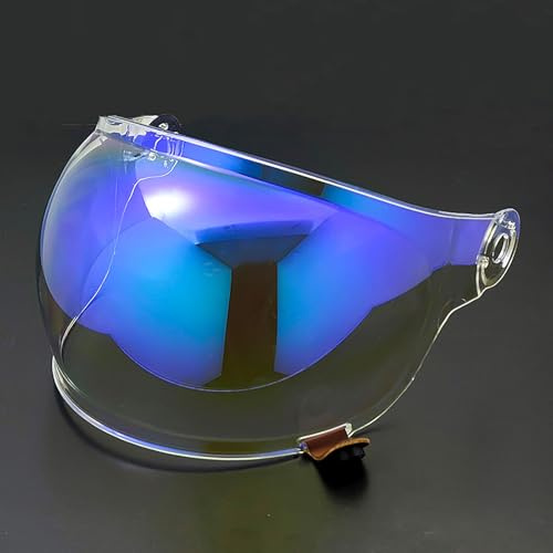 PUBIBD Visiere Casque Moto pour Bell Bullitt, Remplacement de Visière de Lentille de Casque de Bouclier de Vent de Moto, Visage Moto Casque Pare-Brise Visière,C Aurora Blue