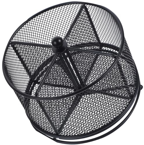 Healifty Porte-ustensiles Cuisine Rotatif en Métal Noir, Égouttoir à Baguettes Et Porte-Couverts Polyvalent, Support Ventilé Résistant à l'usure, pour Rangements De Table Et Bureau