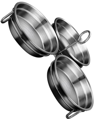 FIXOSHEE Sartén para Escalfar Huevos con Molde de Acero Inoxidable Antiadherente Ligera y Portátil para Cocina y Camping