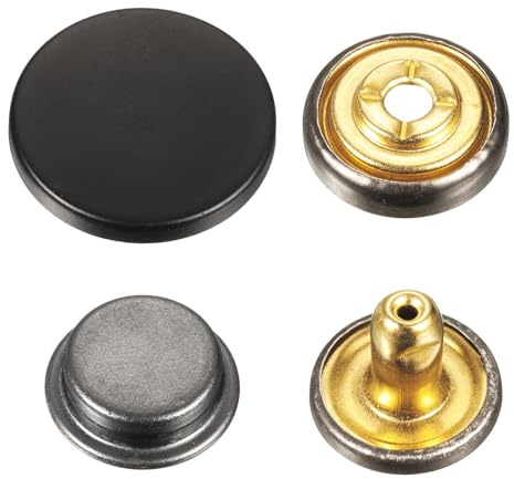 QUARKZMAN 30 Set 20mm Druckknopf Metall Druckknöpfe Legierung Aufnähen für DIY Handwerk Mäntel Leder Marine Boot Segeltuch Dunkel Kleidung (Dunkel Schwarz)