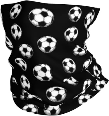 Röhrenschal Fußball Schwarz Weiß Halswärmer Ski Loop Schal Atmungsaktiv Multifunktionstuch Für Lauf Klettern Yoga 25X50 cm