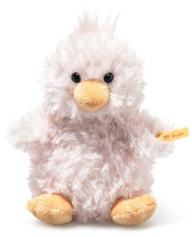 Steiff Pipsy Küken 14cm, Küken Kuscheltier aus kuschelweichem rosafarbenem Plüsch, Plüschküken Stofftier mit Granulat, stehend, waschmaschinenfest