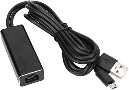 Micro USB to RJ45 Ethernet Adapter, LAN Network Card for Fire TV Stick, Plug and Play 100Mbps Aluminum Alloy Adapter with 1m Cable, Compatible with Smart TV and Streaming Devices