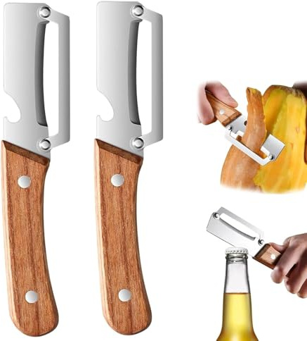 Multi-Functional Vegetable Peeler for Kitchen, 2026 New 2-in-1 Kitchen Peeler with Bottle Opener, Versatile Tool for Fruits and Vegetables Including Apple, Potato, Pumpkin, Papaya