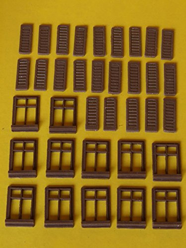 Finestre rettangolari + persiane - Ho -1/87 Stile Italiano pz. 36 - Krea