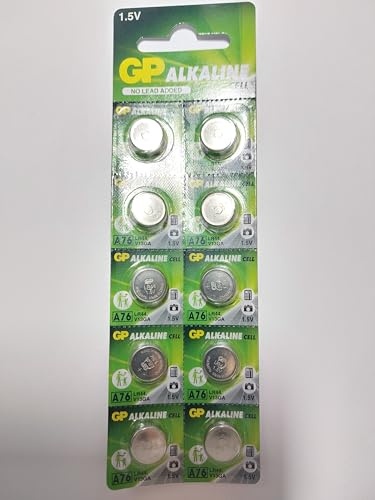 Lot de 10 piles bouton alcalines LR44 AG13 A76 L1154 by Vinnic