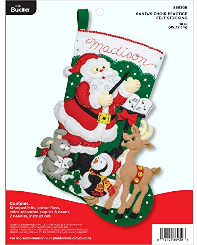 Bucilla 86930E Felt Applique Stocking Kit Santa Choir Practice 18