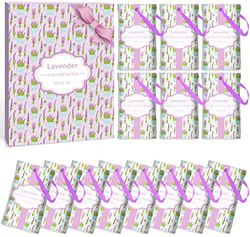 SCENTORINI Duftsäckchen, Kleiderschrank Duft, 14 Stück | Lavendelsäckchen Duftsäckchen für Schubladen und Schränke, Duft aus naturreines ätherisches Lavendelöl